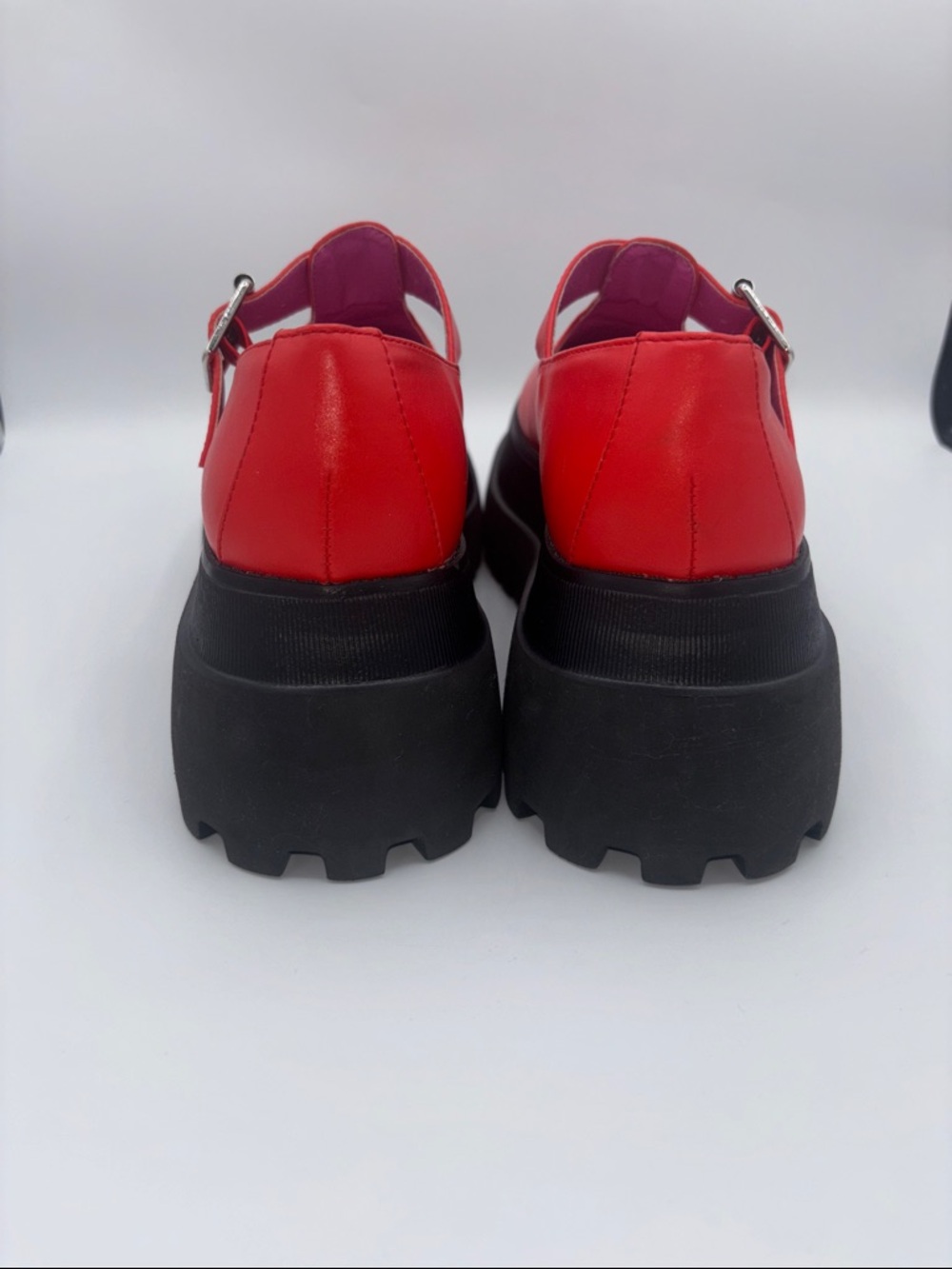 dELiA*s by Dolls Kill Red Platform Mary Jane with Black Lug Sole - Picture 6 of 16